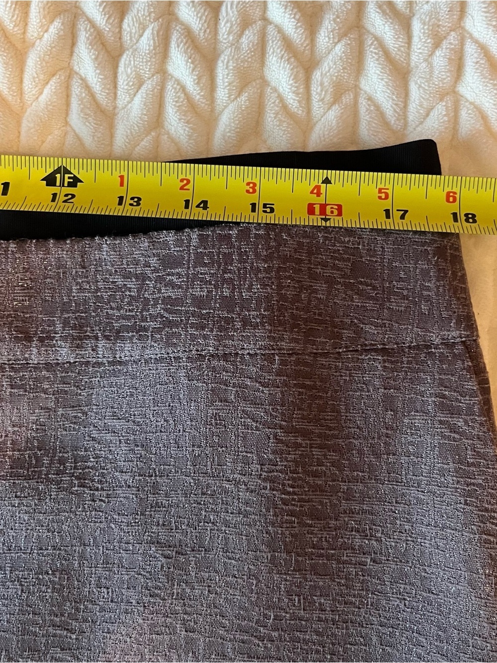 Ann Taylor LOFT Textured Brown Mini Skirt with Black Waistband size 14 NWT lined - Picture 7 of 12